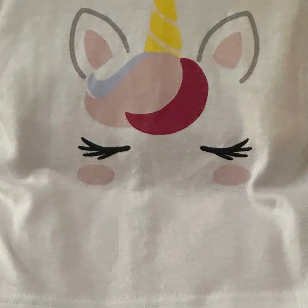 Old Navy Pink & White  Unicorn Graphic Pajama Set 18-24 Months New